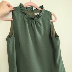 J. Crew Factory sleeveless ruffled collar top